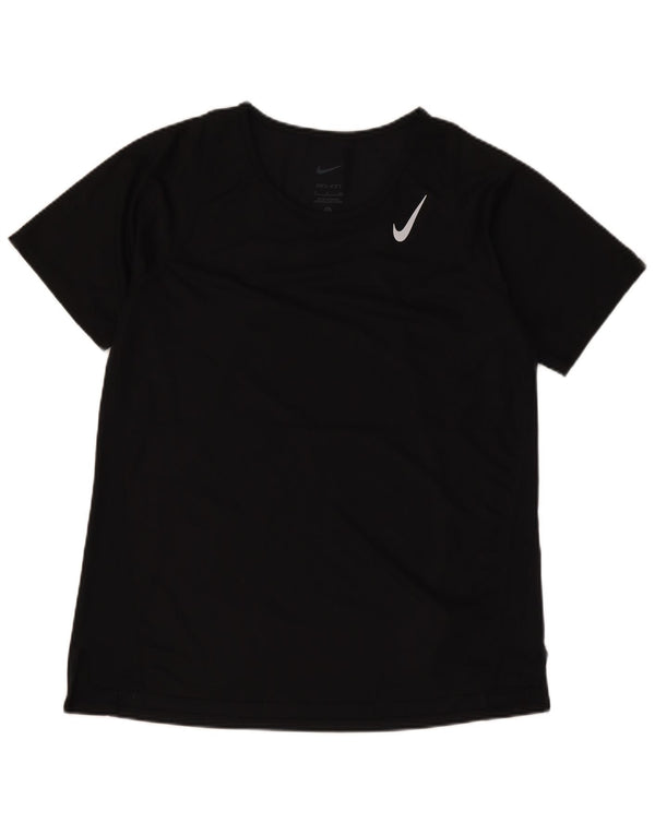 Nike Ženska majica kratkih rukava Dri Fit UK 10 Mala crna poliesterska