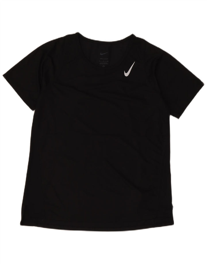 Nike Ženska majica kratkih rukava Dri Fit UK 10 Mala crna poliesterska