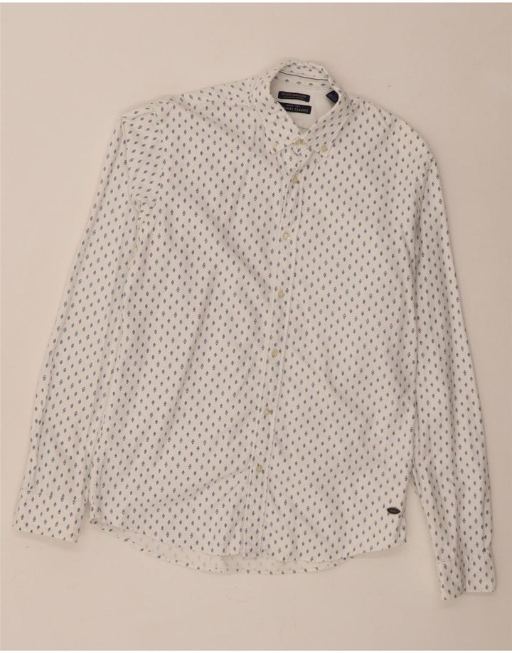 Scotch & Soda muška klasična košulja od pamuka srednje bijele točke
