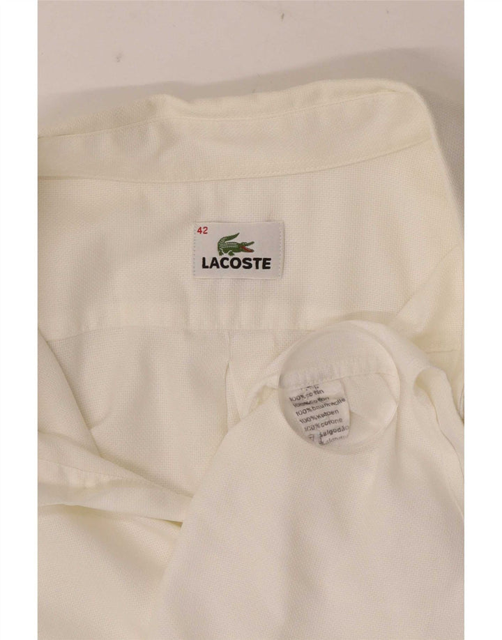 Lacoste muška košulja kratkih rukava, velika bijela pamučna veličina 42
