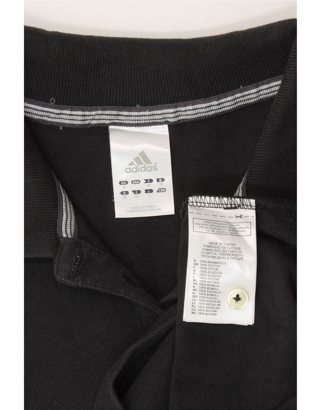 Adidas ženska polo majica UK 12 Srednje crni pamuk