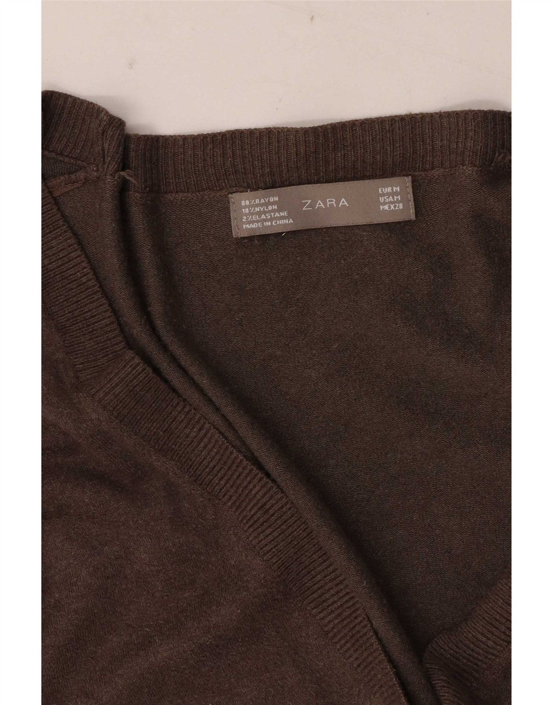Zara ženski kardigan pulover UK 12 Srednje smeđa svila
