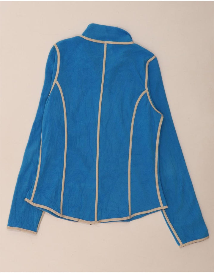 SERGIO TACCHINI Ženska jakna od flisa UK 14 Veliki plavi prugasti poliester