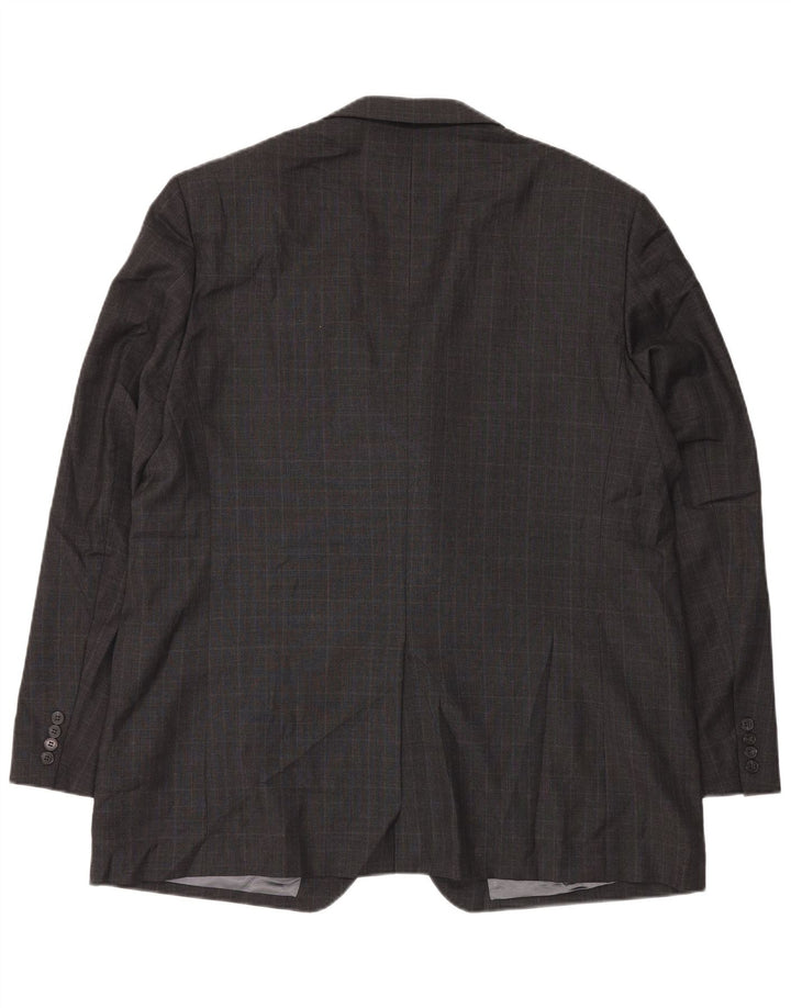 Marks & Spencer muška duga jakna sako s 3 gumba UK 48 2XL sivi karirani