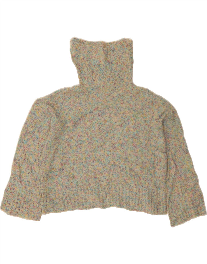 BENETTON Womens Oversized Crop Roll Neck Jumper Sweater UK 10 Small Blue Vintage Benetton and Second-Hand Benetton from Messina Hembry 