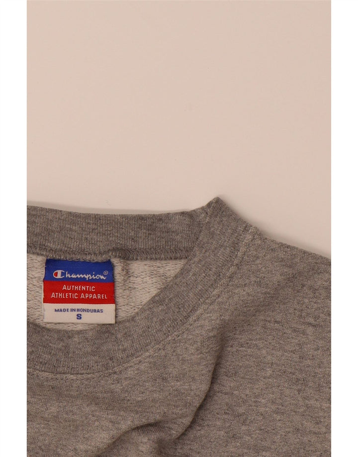 CHAMPION Mens Graphic Sweatshirt Jumper Small Grey Vintage Champion and Second-Hand Champion from Messina Hembry 