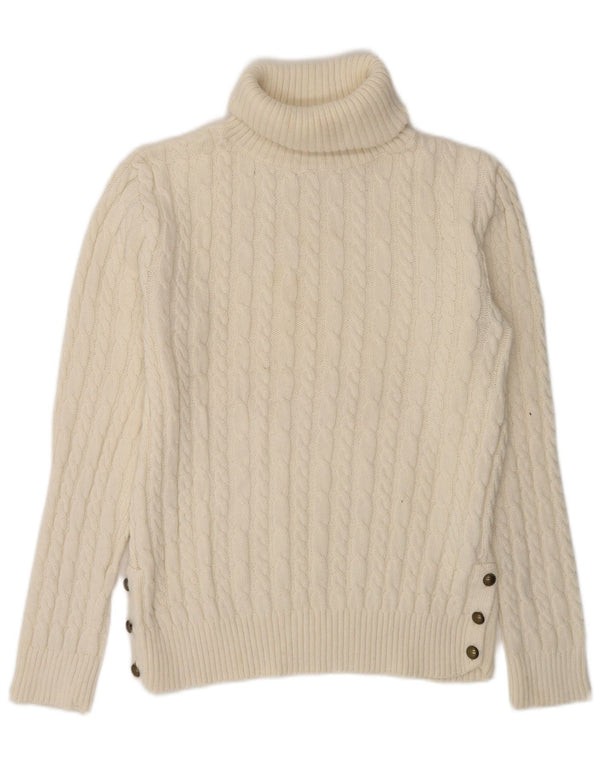 Zara ženski džemper s rol izrezom UK 16 Large Off White Akril