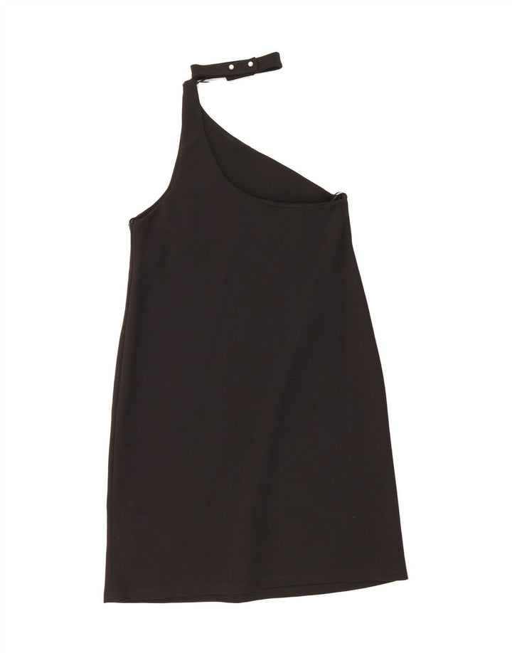 ZARA Womens One Shoulder Dress UK 8 Small Black Viscose Vintage Zara and Second-Hand Zara from Messina Hembry 