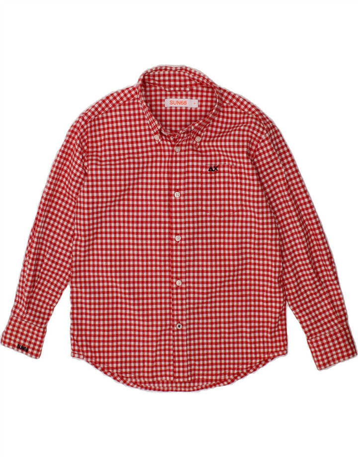 SUN68 Boys Shirt 3-4 Years Red Gingham Cotton Vintage Sun68 and Second-Hand Sun68 from Messina Hembry 