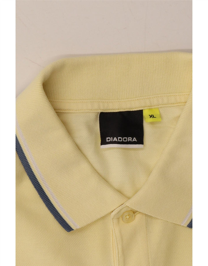 DIADORA Mens Polo Shirt XL Yellow Vintage Diadora and Second-Hand Diadora from Messina Hembry 