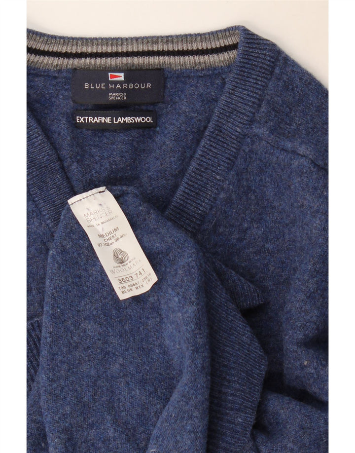Marks & Spencer ženski džemper s V-izrezom UK 14 srednje tamnoplava