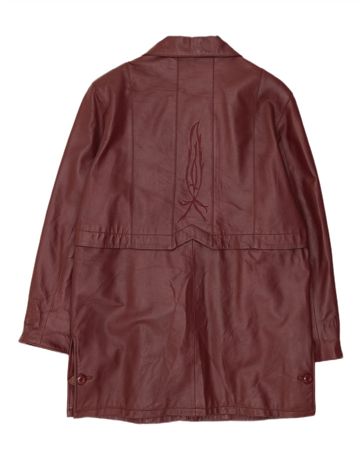 Vintage ženski kožni kaput IT 48 XL, kestenjasta koža