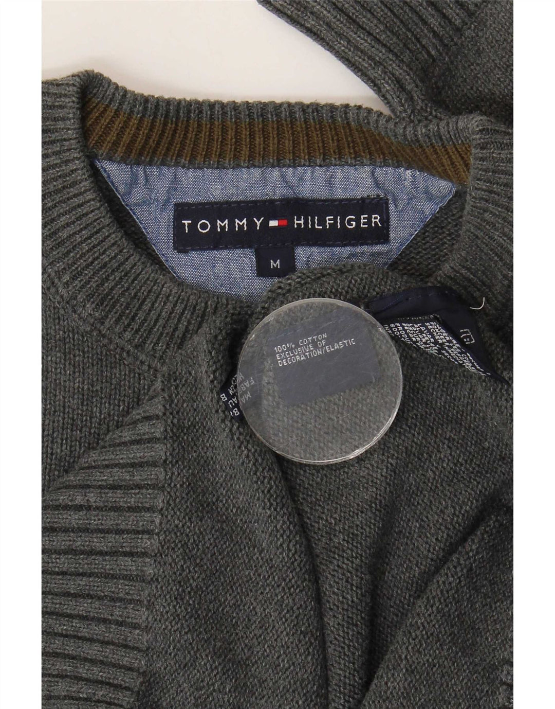 Tommy Hilfiger muški džemper s okruglim izrezom, srednje sivi pamuk