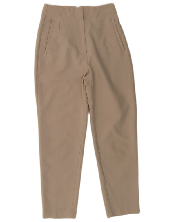 Zara ženske sužene hlače odijela male W26 L27 bež poliester