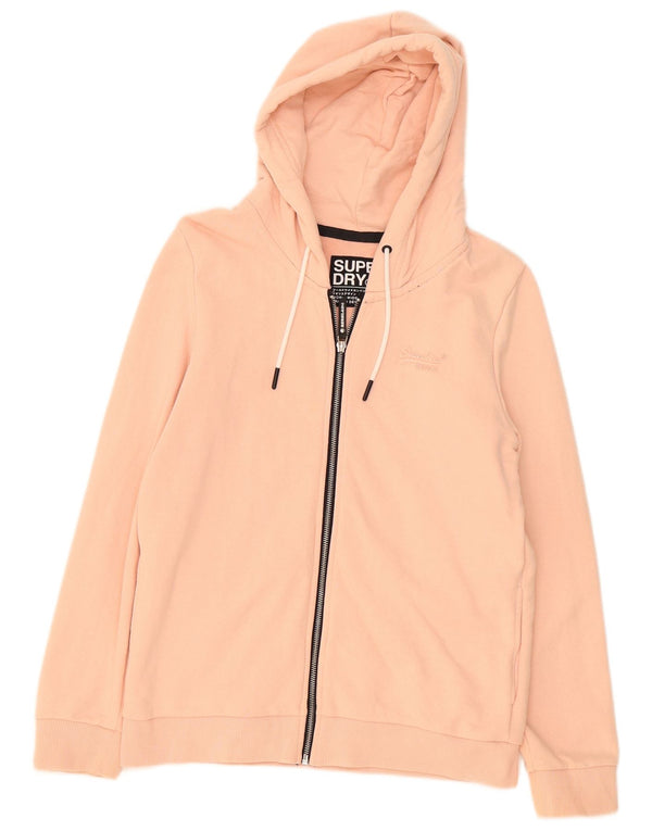 Superdry ženski pulover s kapuljačom s patentnim zatvaračem UK 10 Mali ružičasti pamuk