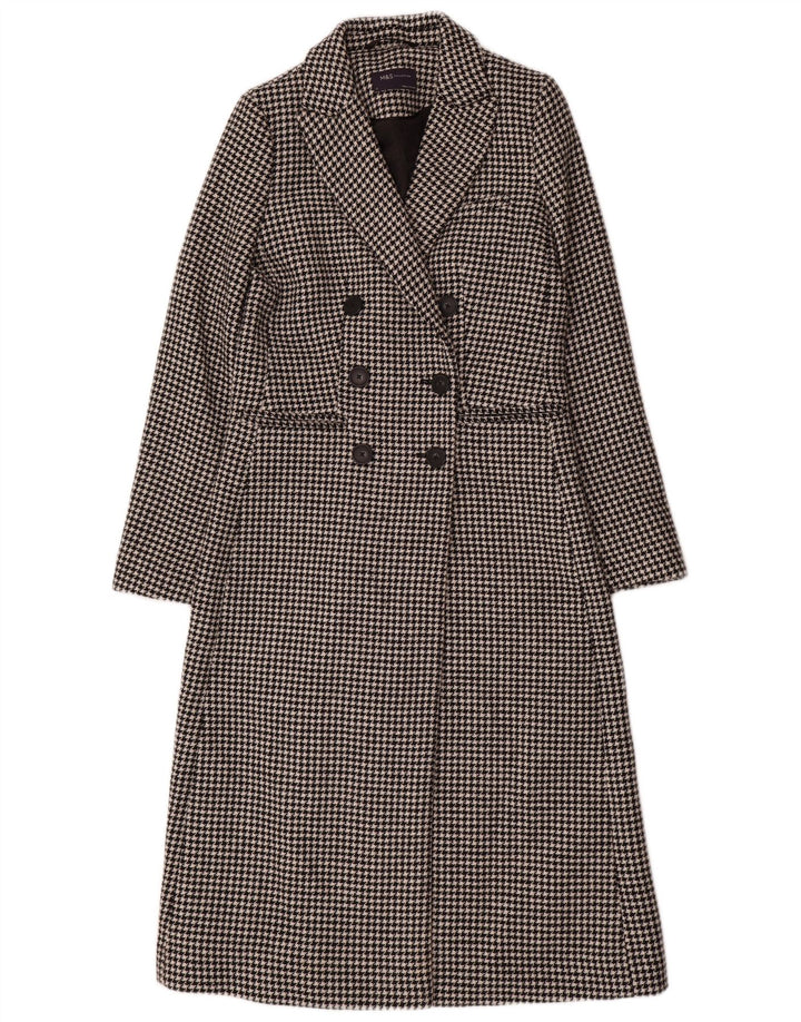 Marks & Spencer ženski kaput s dvostrukim kopčanjem UK 8 Mali crni houndstooth