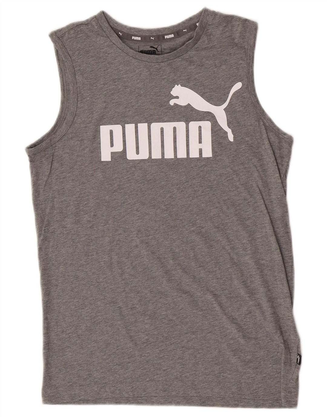 Puma Boys Graphic Vest Top 13-14 Years Gray Flected