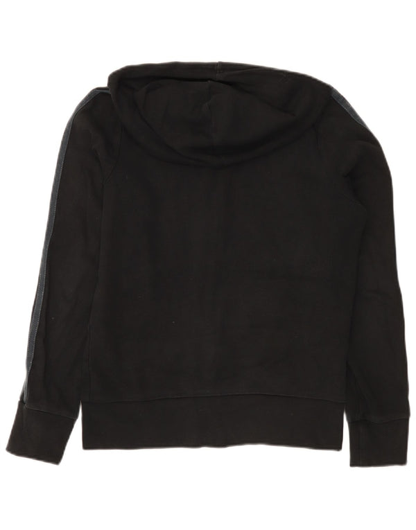 Adidas Womens Zip Hoodie Sweater UK 10 Small Black Cotton