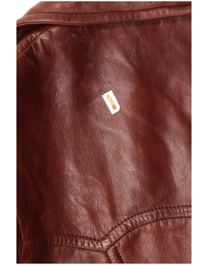 VINTAGE ženski kožni kaput IT 52 2XL smeđa koža