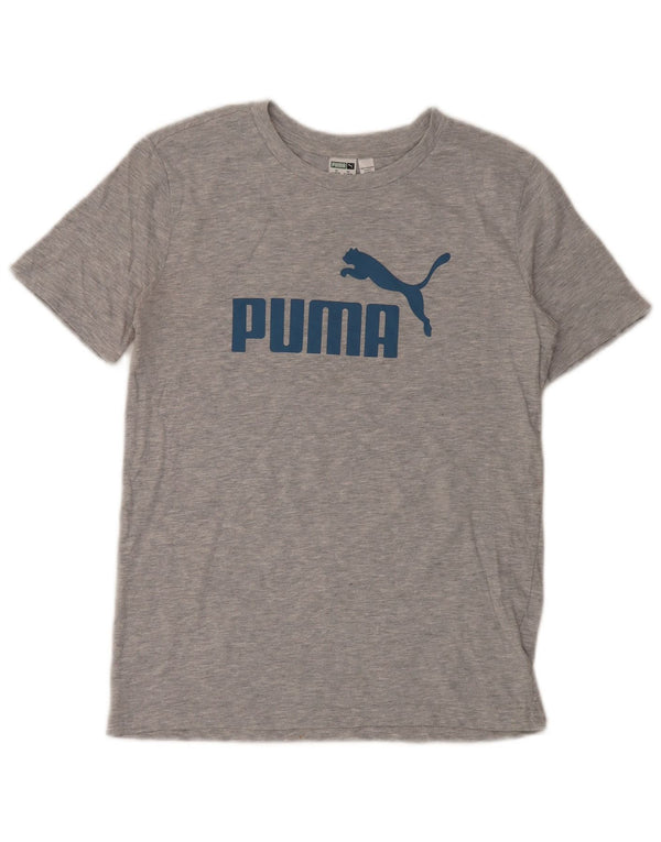 PUMA Boys Graphic T-Shirt Top 13-14 Year Large Grey Pamuk