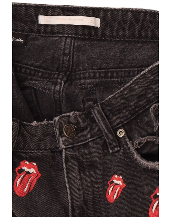 Zara ženske kratke traper hlače s grafičkim motivima EU 40 srednje W30 crne