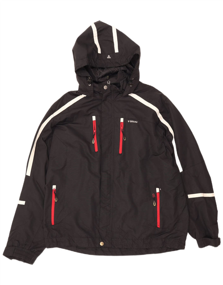 BRUGI Muška kišna jakna s kapuljačom UK 42 XL crna na pruge