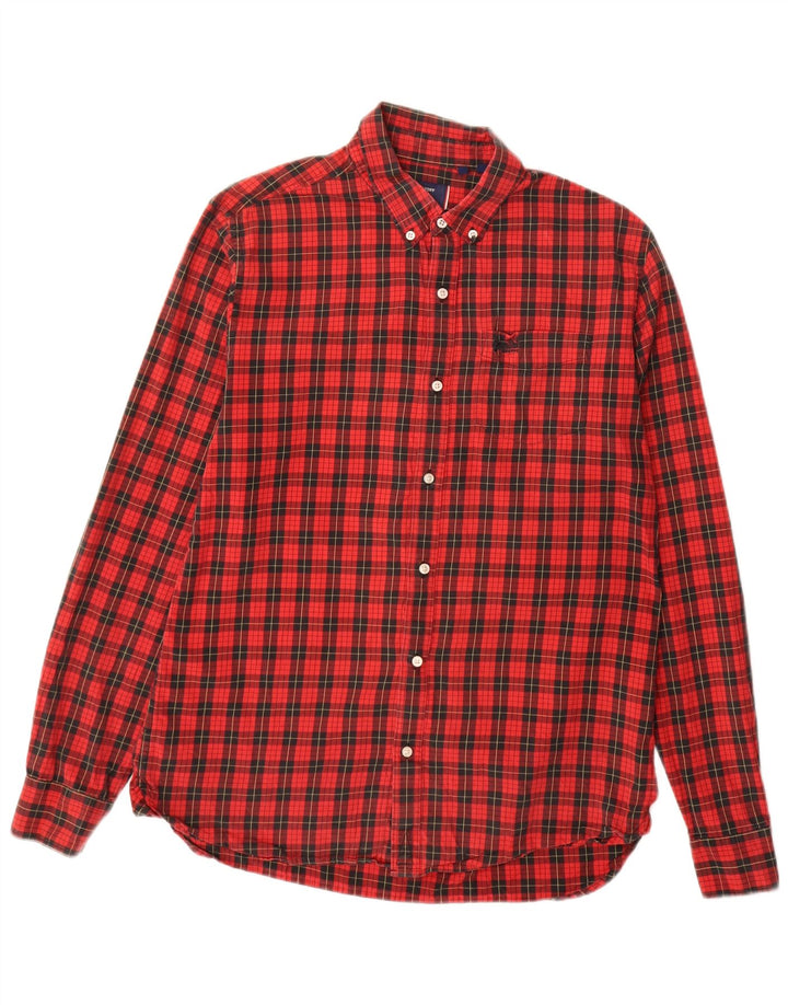 Superdry muška flanelska košulja, veliki crveni karirani pamuk