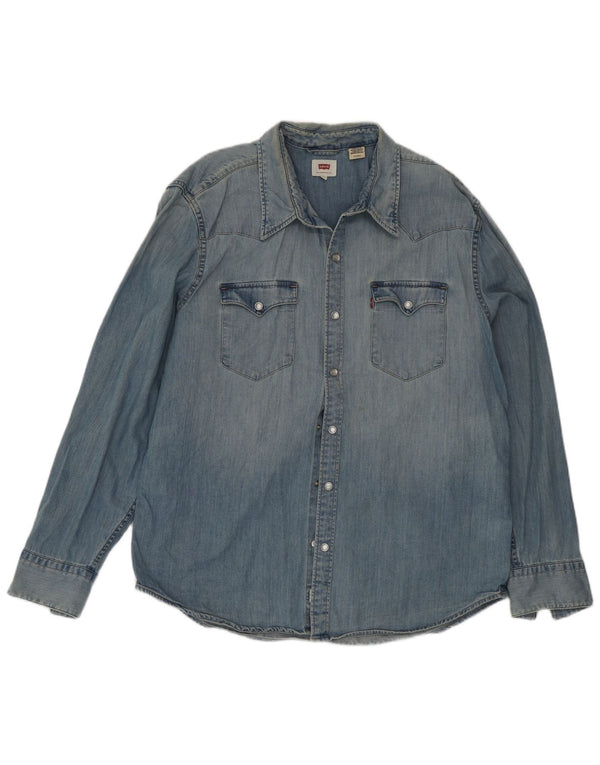 Levi's muška traper košulja XL plavi pamuk