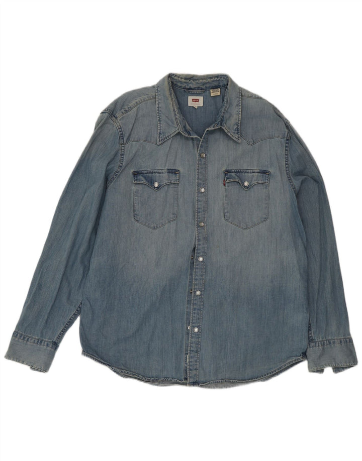 Levi's muška traper košulja XL plavi pamuk