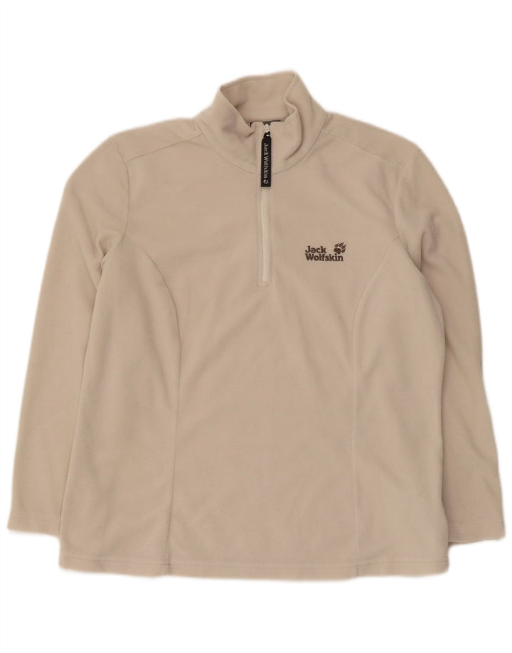 JACK WOLFSKIN Ženski džemper od flisa s patentnim izrezom UK 16, veliki bež poliester