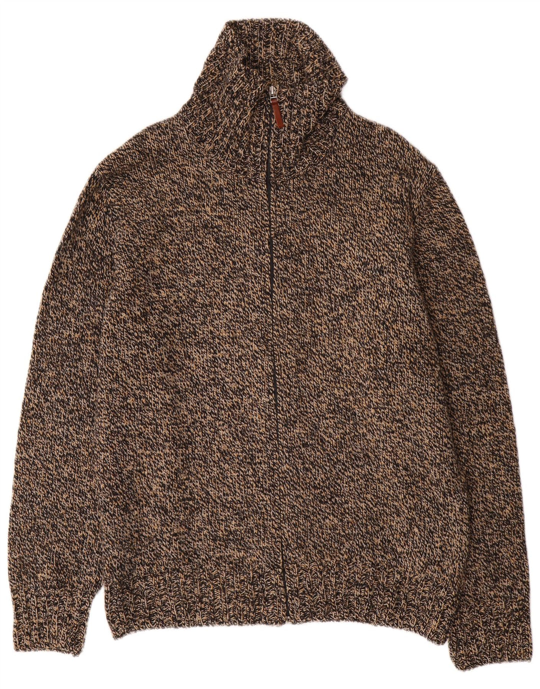 Massimo Dutti muški kardigan pulover velike smeđe pjegave vune