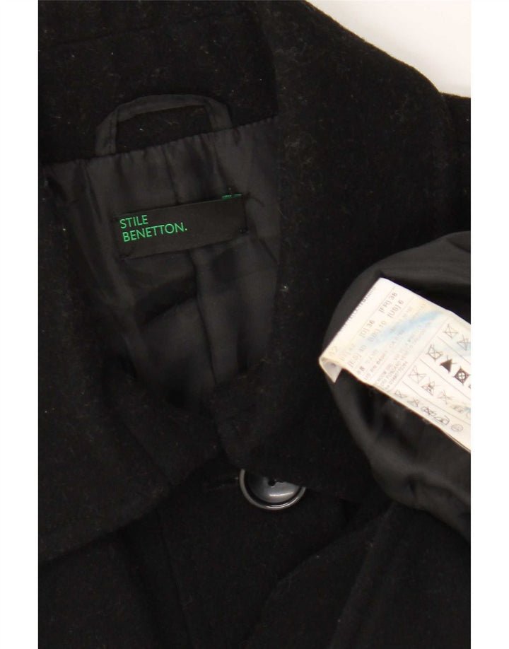 Benetton ženski kaput UK 10 Mali crni vuneni