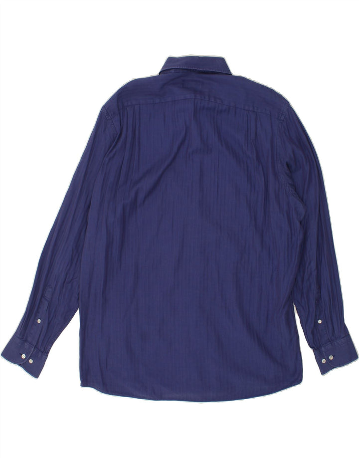 HUGO BOSS Mens Shirt Size 41 16 Large Navy Blue Cotton Vintage Hugo Boss and Second-Hand Hugo Boss from Messina Hembry 