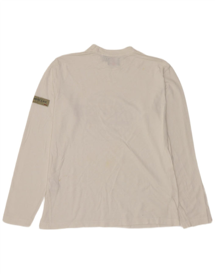 MURPHY & NYE muška majica s grafičkim motivima dugih rukava srednje bijele boje