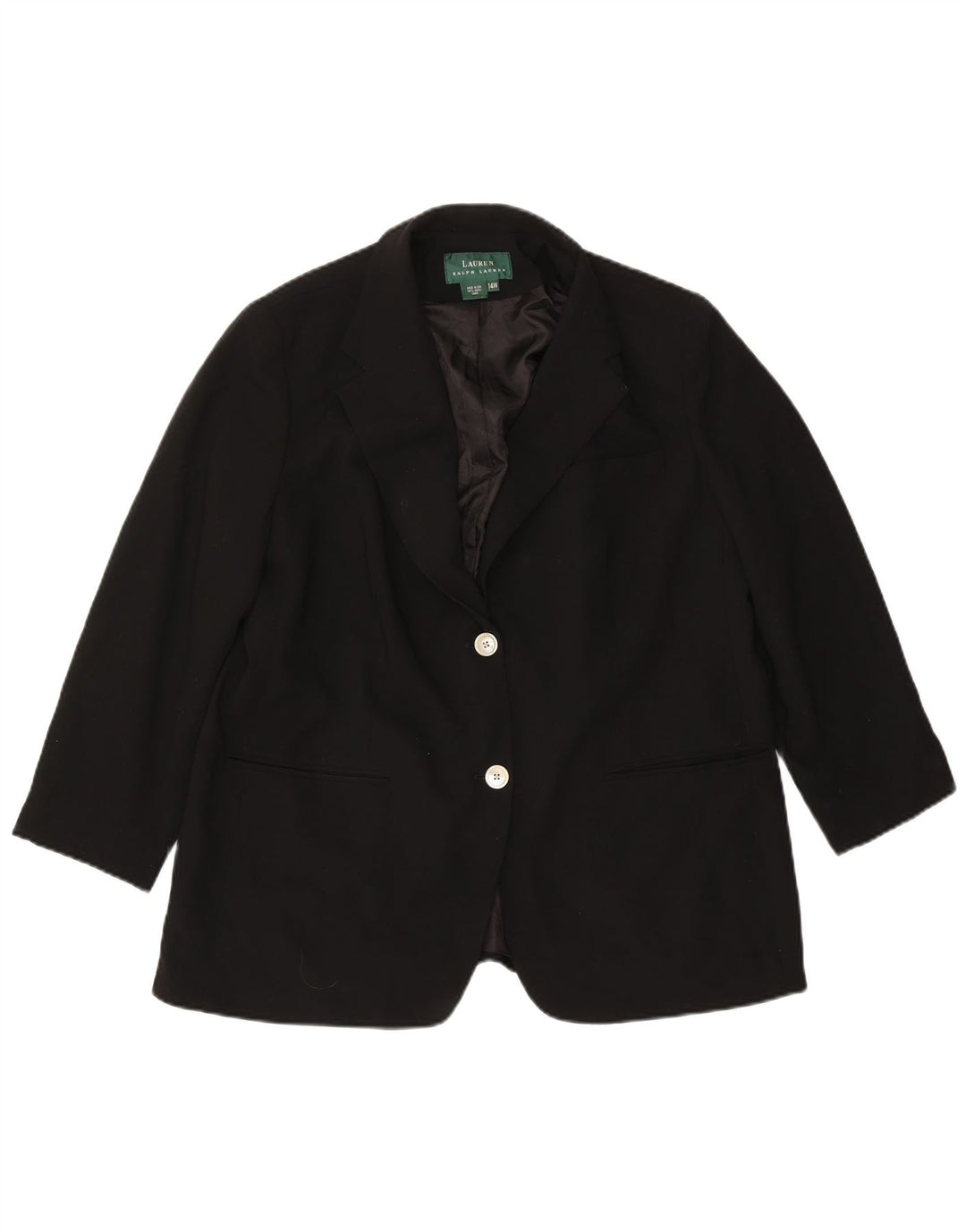 Ženska jakna s 2 gumba Ralph Lauren US 14 XL crna vuna