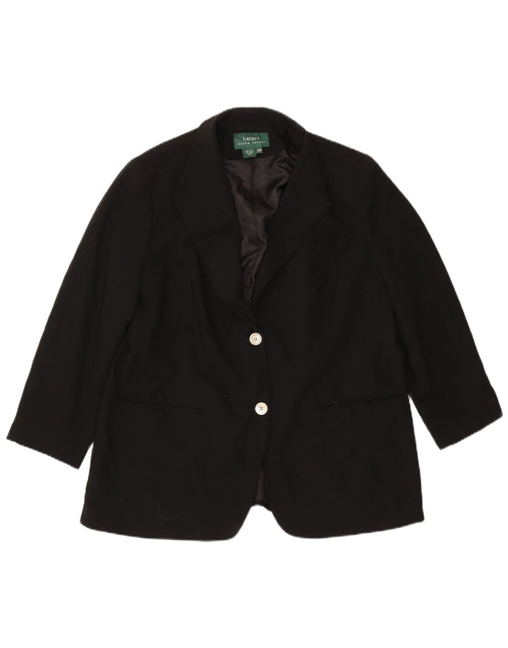 Ženska jakna s 2 gumba Ralph Lauren US 14 XL crna vuna