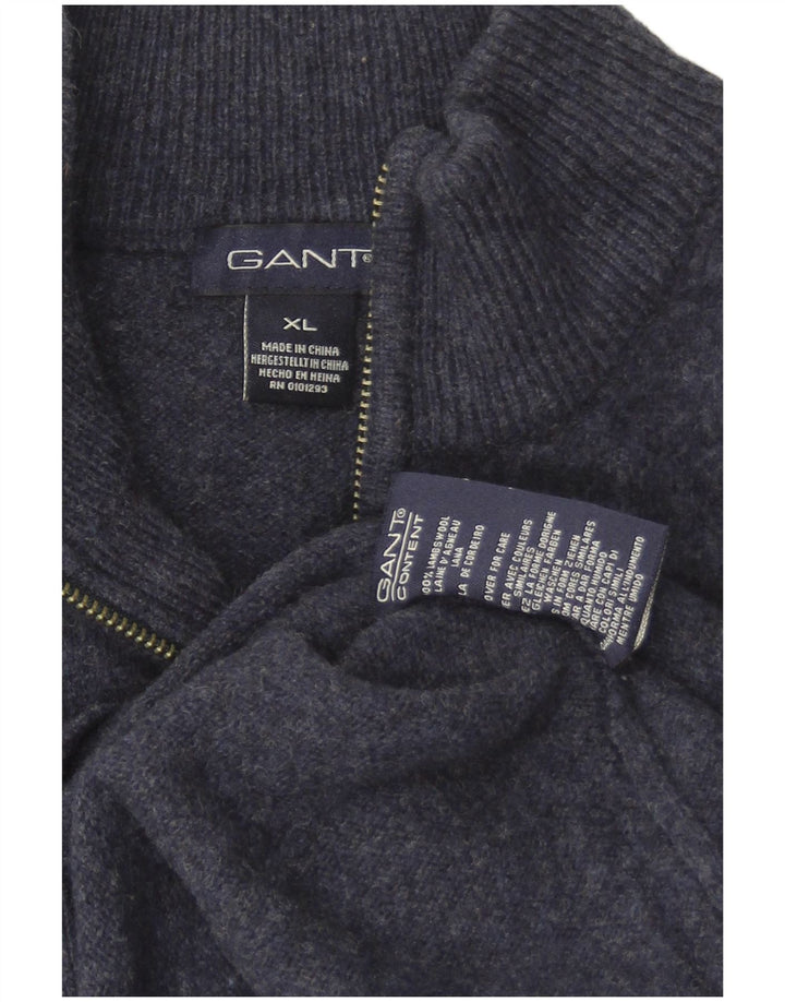 Gant muški kardigan pulover XL tamnoplava janjeća vuna