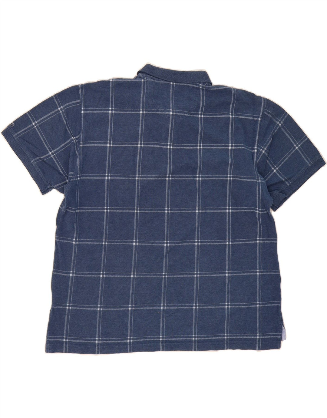 IZOD Mens Polo Shirt 2XL Navy Blue Check Cotton Vintage Izod and Second-Hand Izod from Messina Hembry 