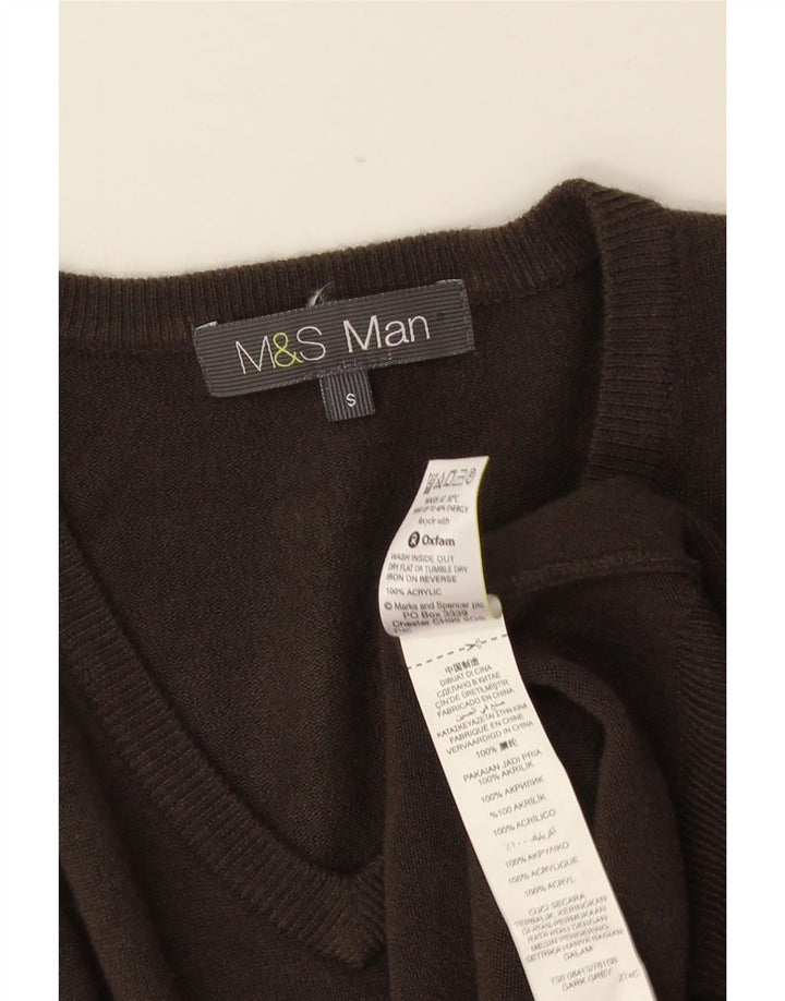 MARKS & SPENCER Muški pulover s V-izrezom, mali sivi akril