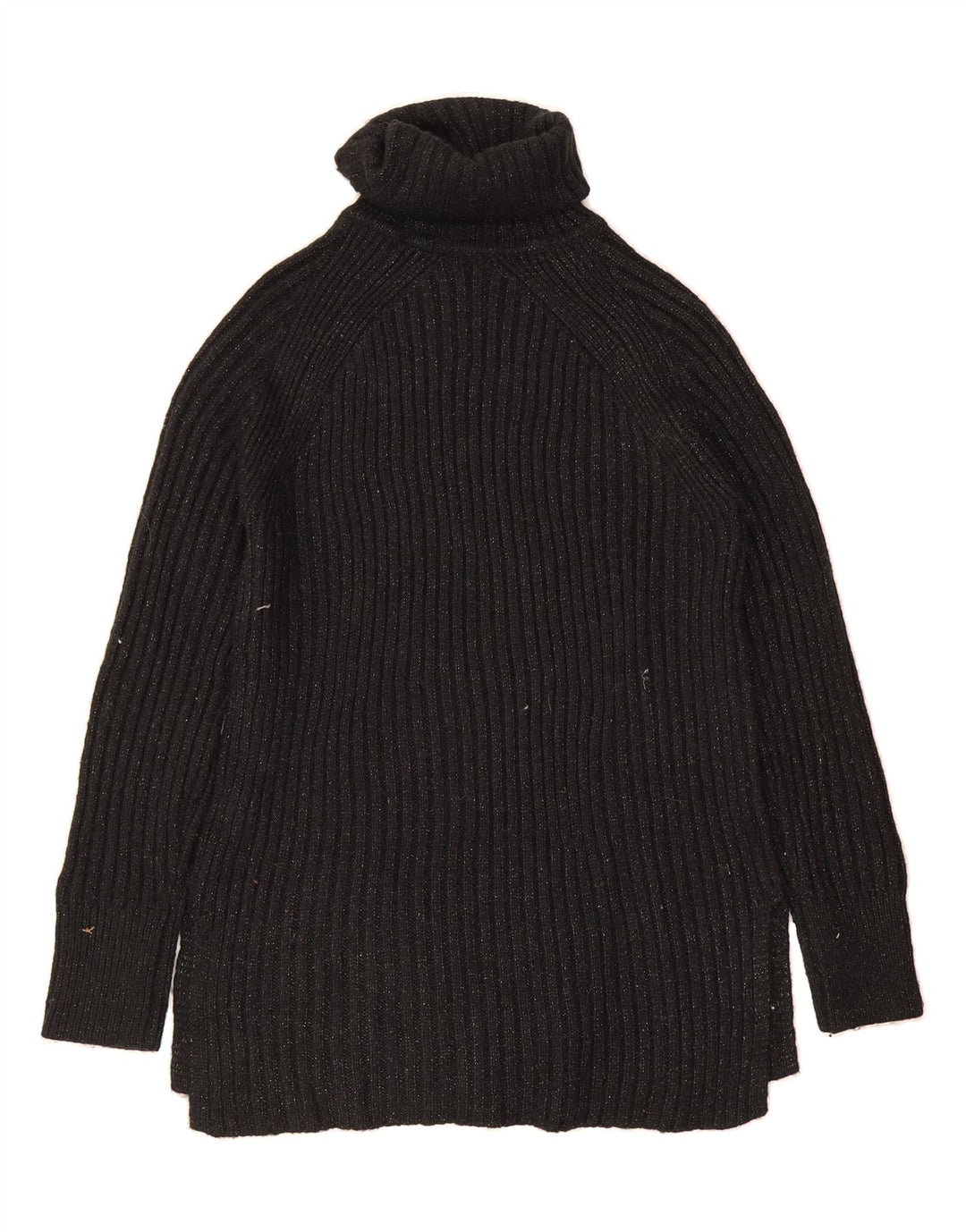 MARKS & SPENCER Womens Roll Neck Jumper Sweater UK 10 Small Black Flecked Vintage Marks & Spencer and Second-Hand Marks & Spencer from Messina Hembry 