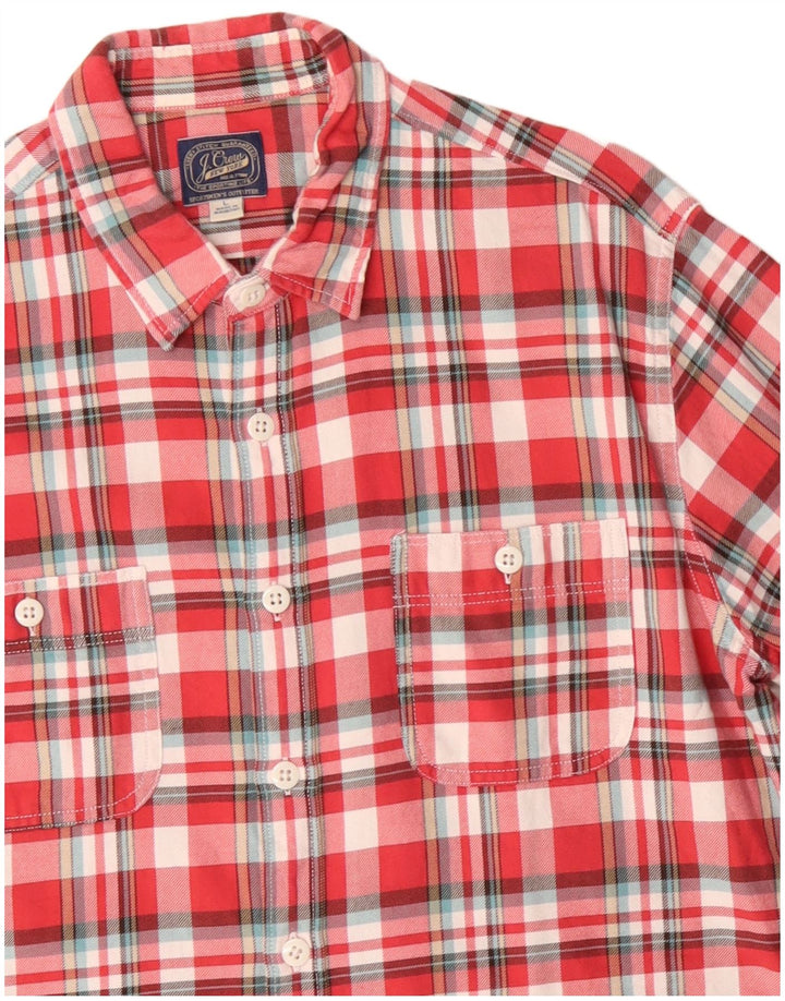 J. CREW Muška flanelska košulja, veliki crveni karirani pamuk