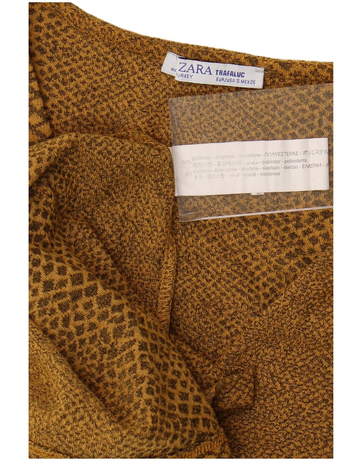 ZARA ženska haljina s dugim rukavima, UK 8, mali žuti životinjski print