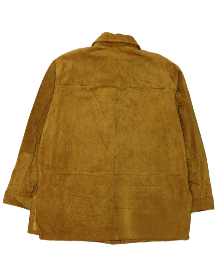 Vintage ženska jakna od brušene kože IT 48 XL kaki boje