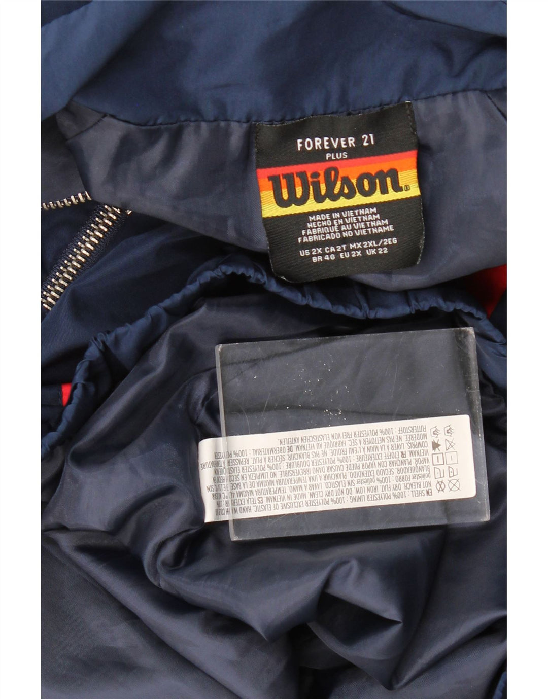 WILSON Ženska prevelika jakna s grafičkom vjetrovkom UK 22 2XL tamnoplava