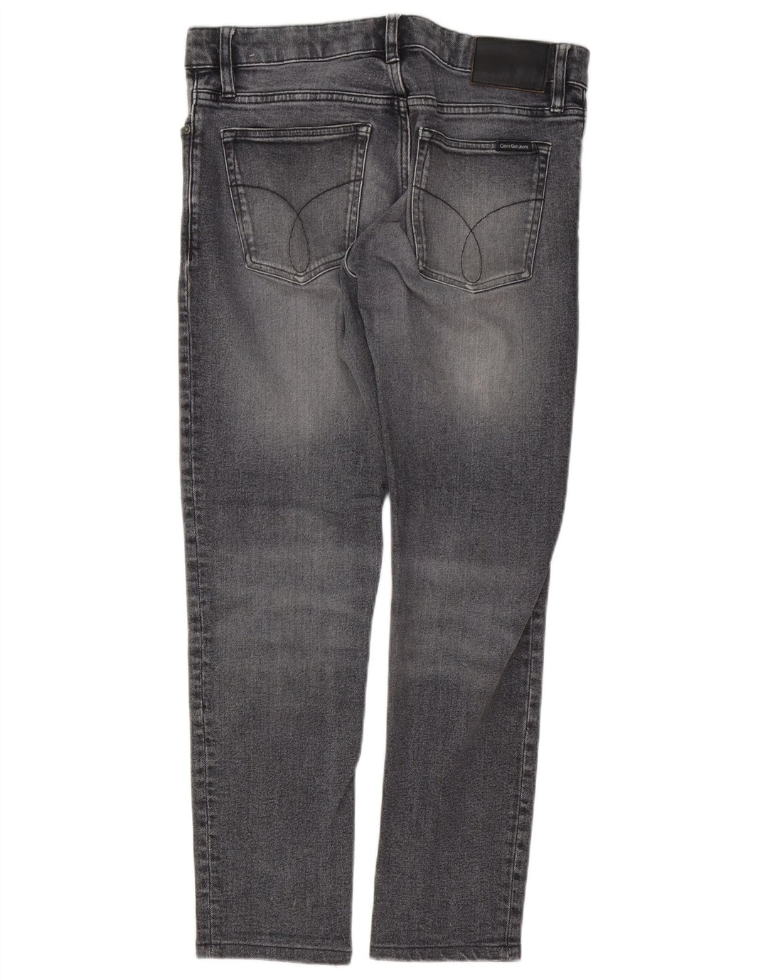 CALVIN KLEIN Muške ravne traperice W32 L28 Sivi pamuk