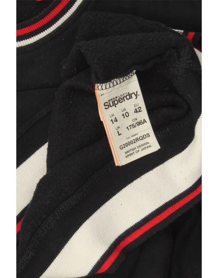 SUPERDRY Womens Graphic Oversized Sweatshirt Jumper UK 14 Large Navy Blue