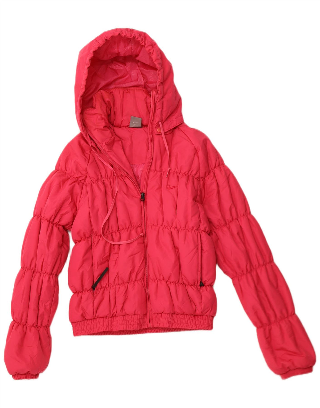 NIKE Ženska grafička podstavljena jakna s kapuljačom UK 10/12 Srednje ružičasti poliester