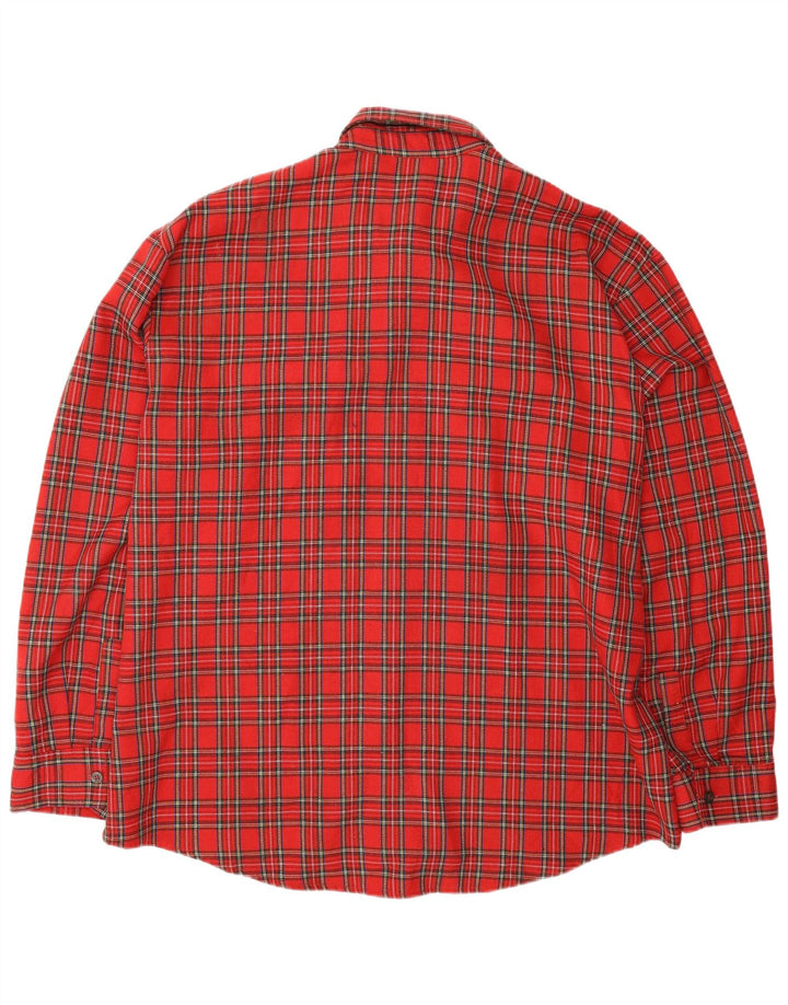 VINTAGE Mens Flannel Shirt 2XL Red Check