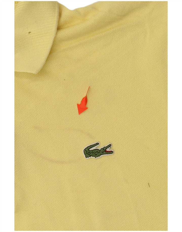 LACOSTE Mens Polo Shirt Size 3 Small Yellow Cotton