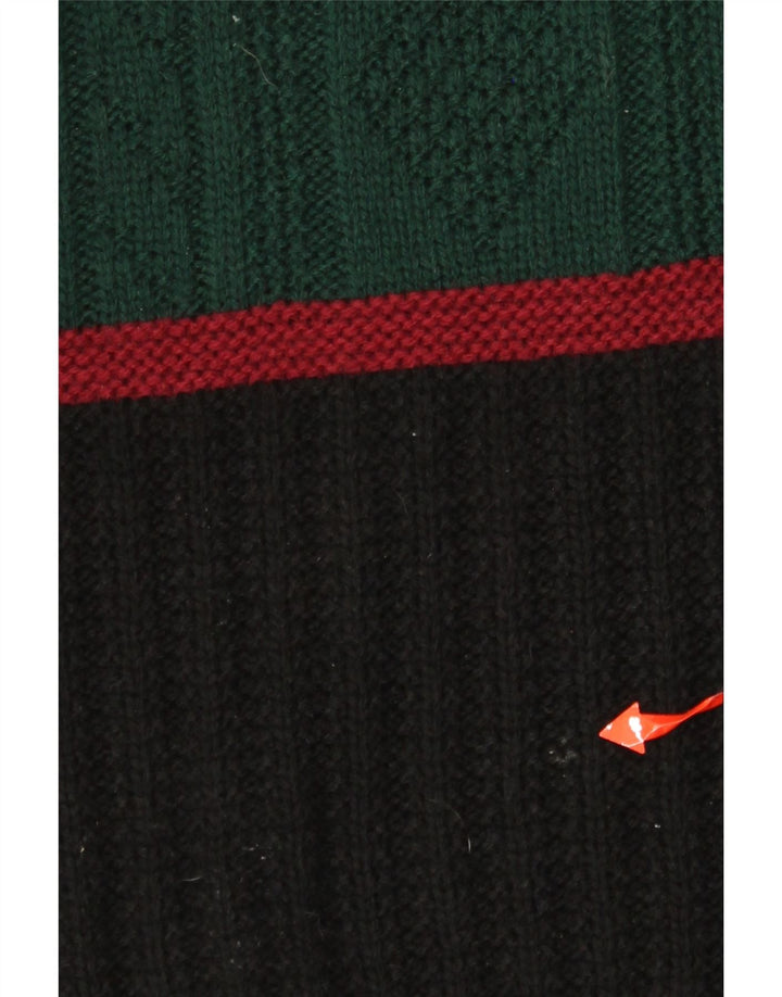 Vintage muški džemper s okruglim izrezom srednje zelene poliakrilne boje